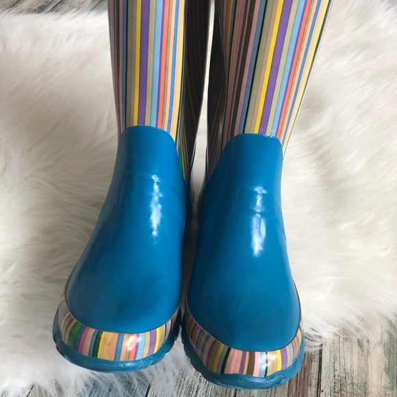 Sam & Libby Striped Rain Boots 6 - Picture 2 of 7